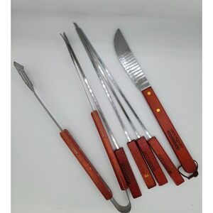 "Gourmet Traditions" 6-Piece BBQ Set with Set Wooden Handle Grill Outdoor Set